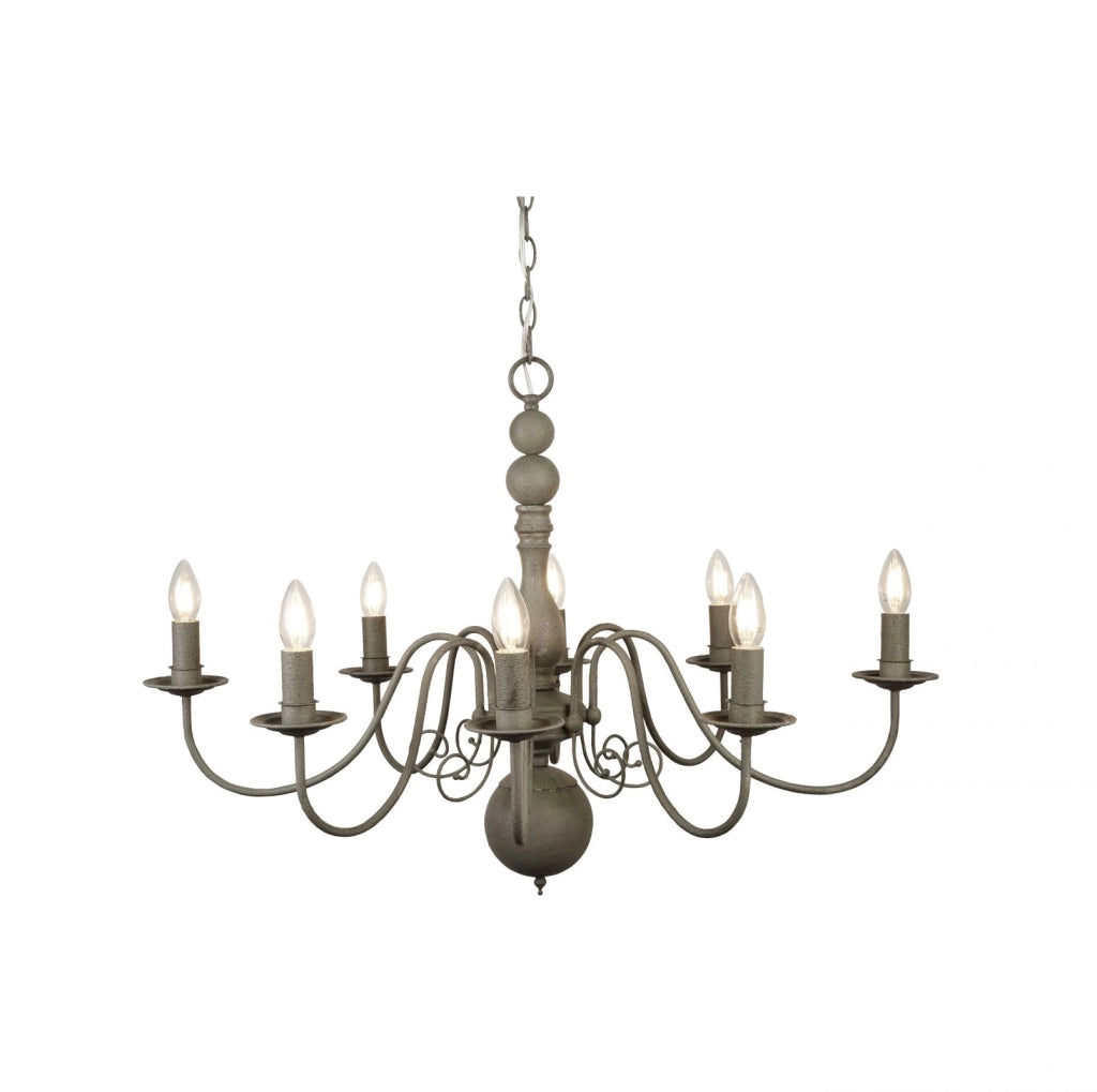 Greythorne 8Lt Pendant - Metallo grigio testurizzato