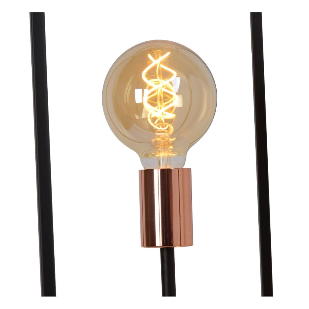 Lucide Arthur lampada da terra 3xE27 nero oro 140cm