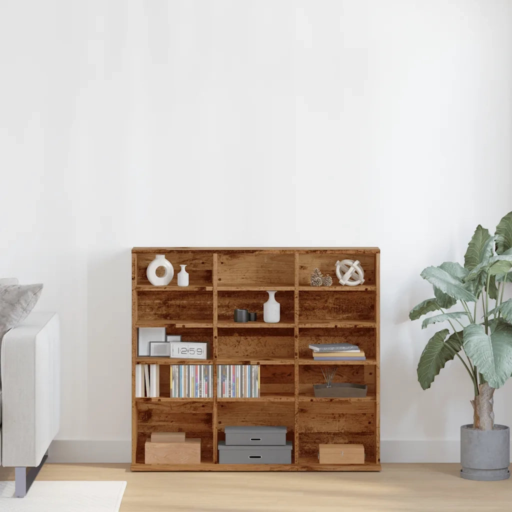 Mobile Porta CD Legno Antico 50x33x117,5 cm Legno Multistrato 856000