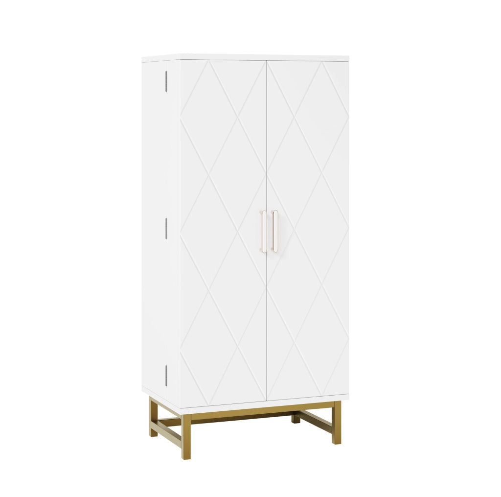 Credenza 60x40x130 cm con ripiani regolabili in pannello di particelle bianco
