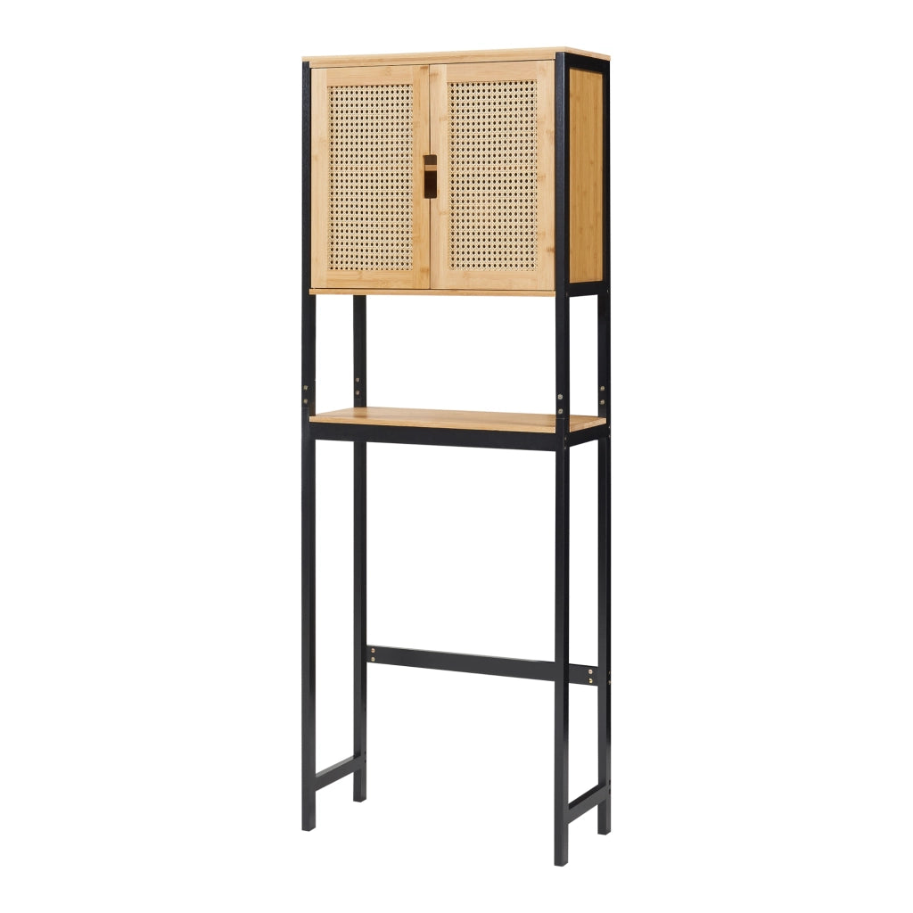 Armadietto Sopra Gabinetto Lavatrice Tervola Mobile Sovrastruttura per Bagno 172x63x27 cm [en.casa]