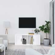 Mobile Porta TV Bianco Lucido 100x35x40 cm in Legno Multistrato cod mxl 25878