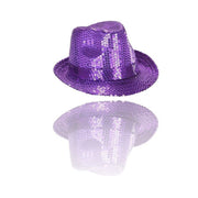 Trade Shop - Cappello Borsalino Paillettes Viola Spettacolo Teatro Paillette Uomo Donna -