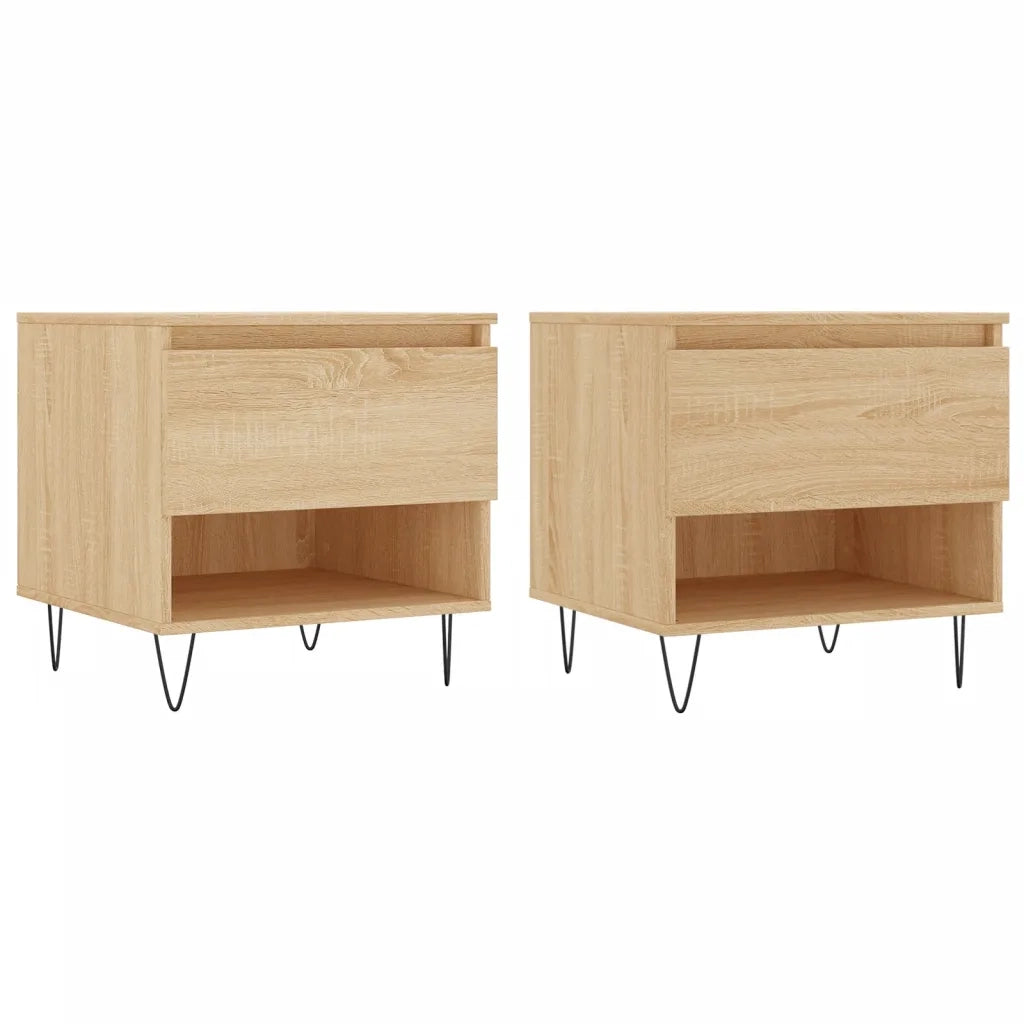 Tavolini Salotto 2pz Rovere Sonoma 50x46x50cm Legno Multistratocod mxl 102856