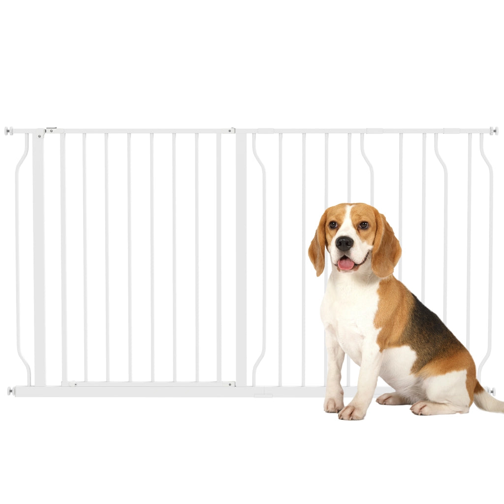 Barriera di sicurezza per cani estensibile ¨C zephmum ¨C bianco acciaio ABS 75-145x76 cm
