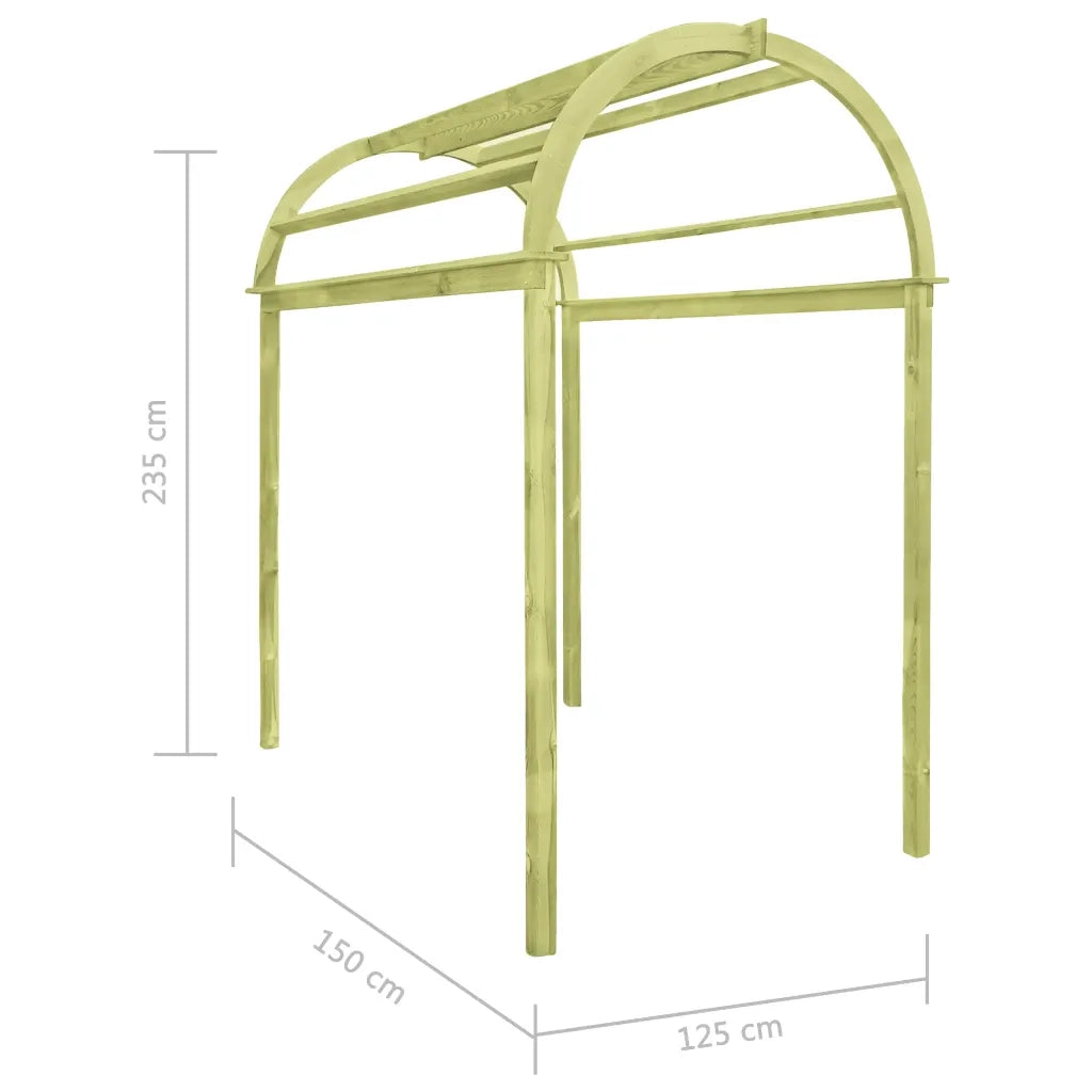 Arco a Traliccio 125x150x235cm in Legno di Pino Impregnato 49030