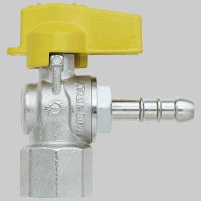 RUBINETTO A SQUADRO GAS FEMMINA PORTA GOMMA  1/2 x 9     F.I.V.