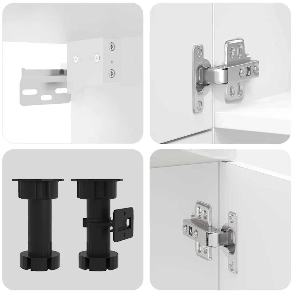 Set Mobili da Cucina 7 pz Kalmar Bianchi Lucido in Truciolato 3314763