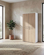 Armadio ufficio Oregon - Mobile archivio 4 ante con serratura - L. 90 x H. 160 x P. 42,5 cm – Bianco-Virginia_