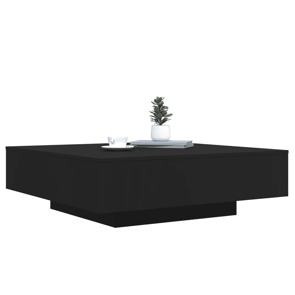 Tavolino da salotto | Tavolino da caff¨¨ | Tavolino da Soggiorno con Luci LED Nero 100x100x31 cm