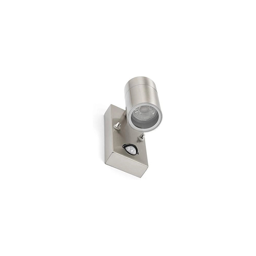 Trade Shop - Applique Lampada Da Parete Corpo In Alluminio Con Sensore Movimento Gu10 Ip44 -