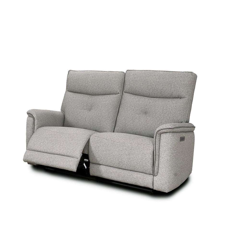 Divano recliner Elysio 2 posti elettrico in tessuto grigio 157 cm