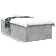 Letto singolo | Letto per adulti | Giroletto Grigio Cemento 90x190 cm in Legno Multistrato