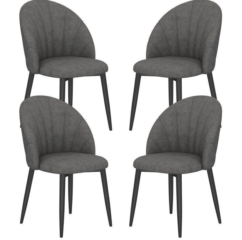 Set 4 sedie da cucina grigio scuro con gambe in acciaio