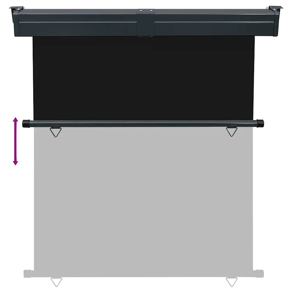 Tendalino Laterale per Balcone-Tenda da Sole Laterale per Patio 175x250 cm Nero