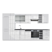 Cucina componibile Fame-Line Bianco lucido/Bianco 355 cm senza piano di lavoro Vicco