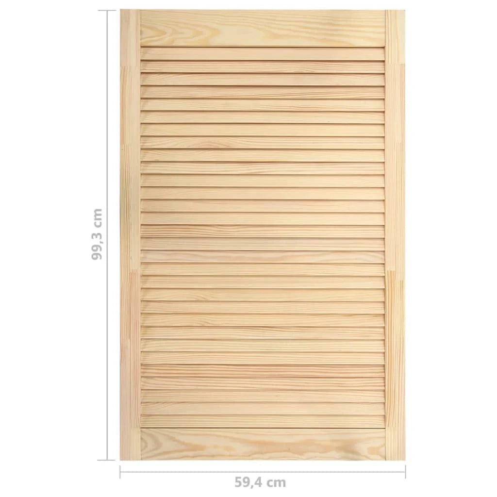 Porta a persiana in legno massello di pino anta per mobile anta per mensola rivestimento per armadio guardaroba paravento 99,3 x 59,4 cm 02_0003877