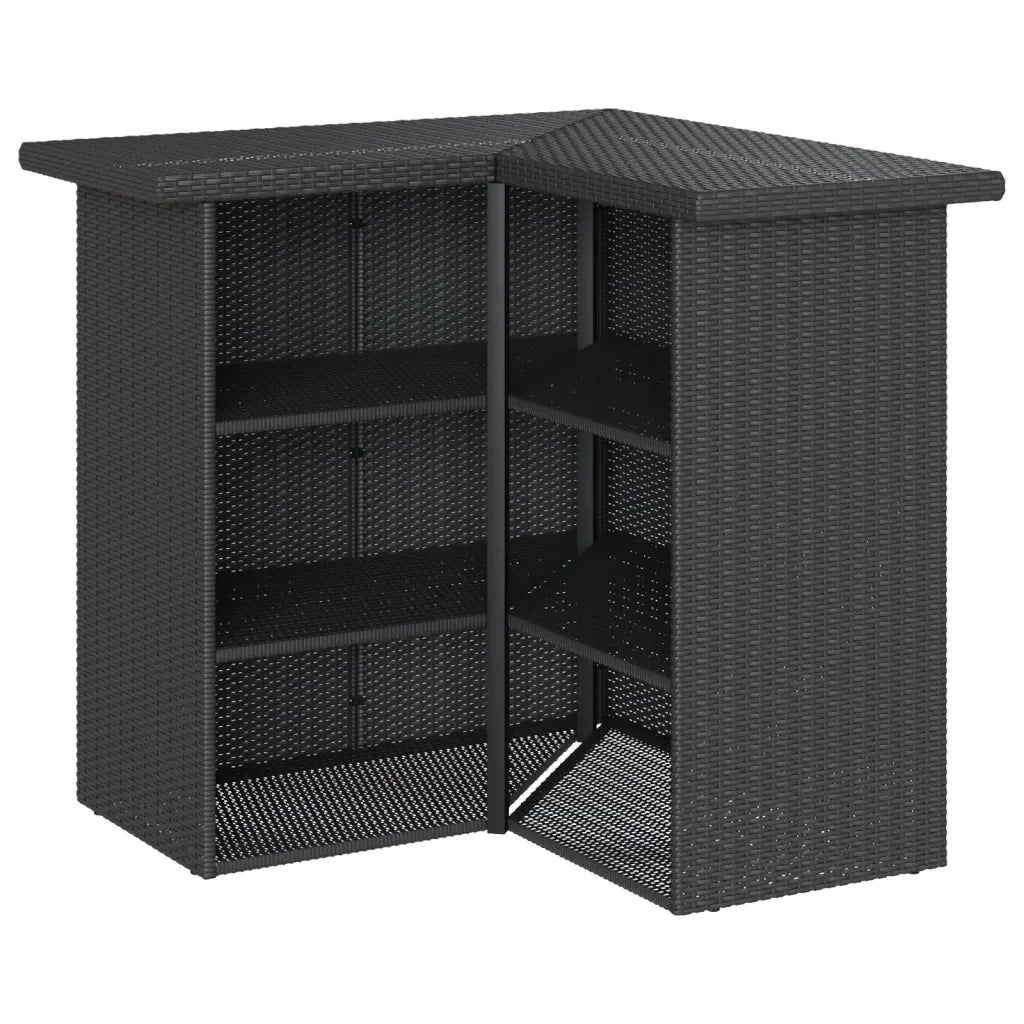 vidaXL Set Bar da Giardino 5 pz con Cuscini in Polyrattan Nero
