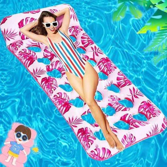 Hammock Inflatabile Galleggiante per Piscina per Adulti - 4-in-1 Anello per Nuoto