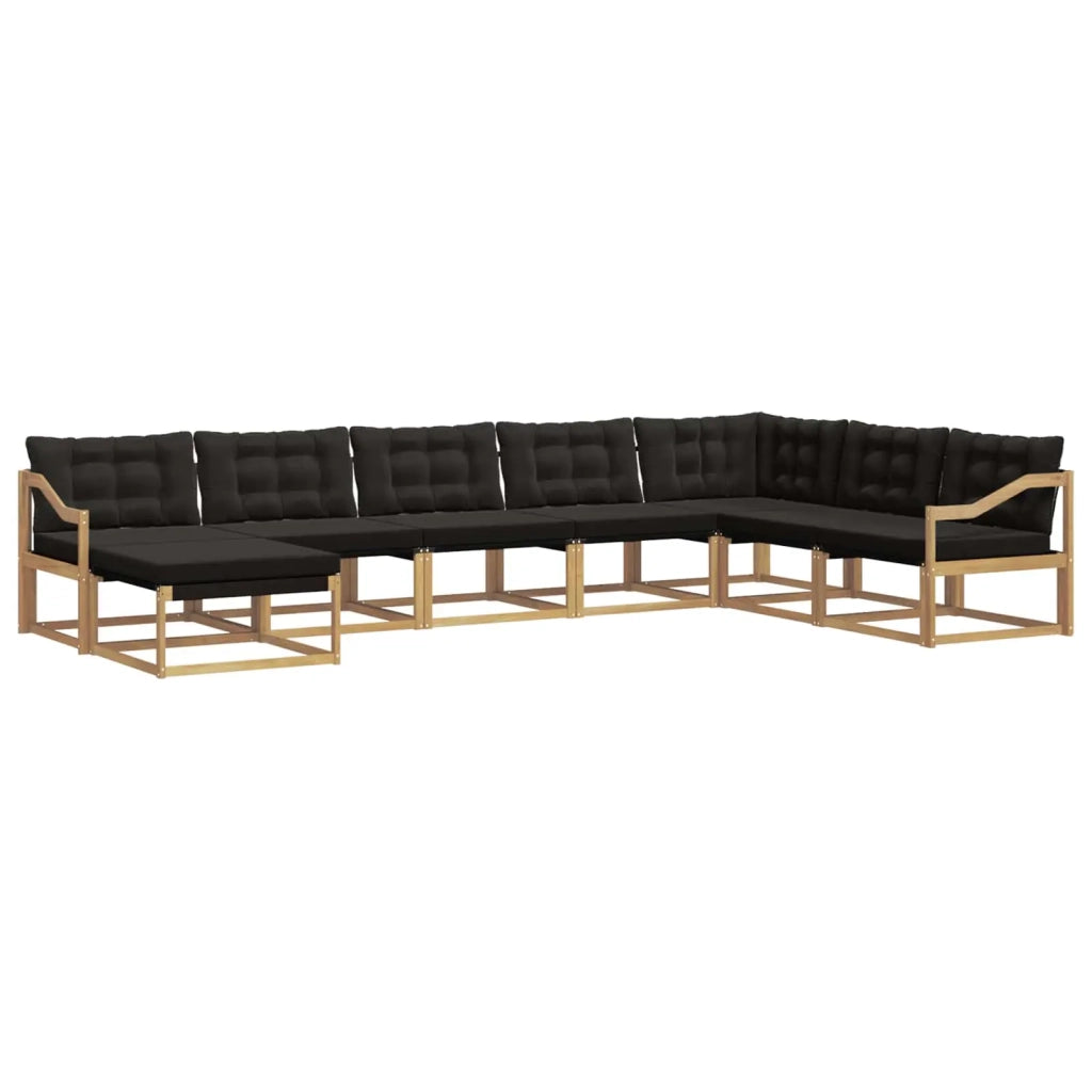 Set di divani da esterno 8 pz Bianco e Nero 3388982