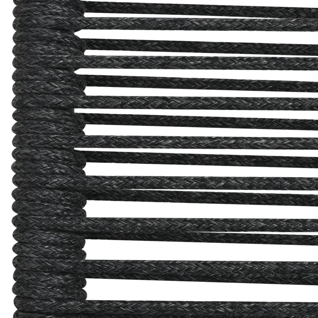 Set da Pranzo da Esterni 7 pz in Corda di Cotone e Acciaio Nero cod mxl 38908
