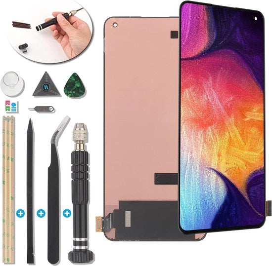 Compatibile con Oppo Reno7 4G-5G CPH2371-CPH2363-Find X5 Lite 5G 2022 - Incluso schermo touchscreen digitizer vetro assemblaggio - Strumenti di riparazione (nero)