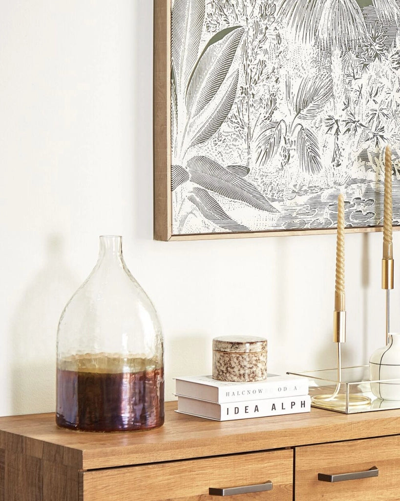 Vaso per fiori in vetro iridescente 36 cm Decorazione per la casa fatta a mano dal design moderno