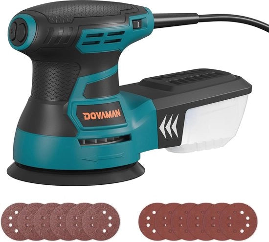 Asimmetrica Macchina per Smussare 350W con 6 Velocità e 12 pezzi di Carta per Smussare - per Legno e Metallo
