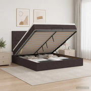 Letto ottomano con materasso Marrone Scuro 140 x 200 cm Tessuto 3457580