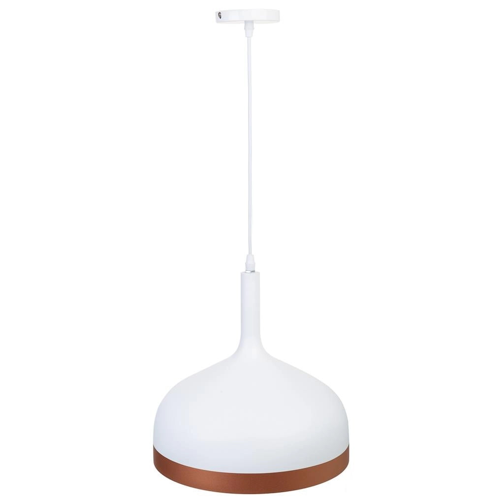 Lampada a sospensione in metallo bianco 30x30x35h