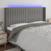 Testiera a LED-Testata con LED GrigioScuro 203x16x118/128cm in Tessuto 987811