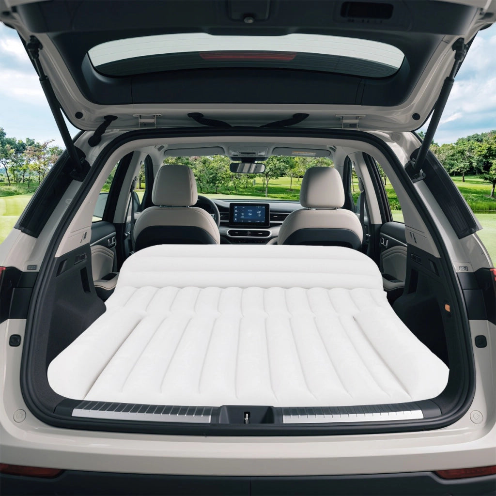 Letto da viaggio spesso rivestimento a doppio lato e borsa da trasporto, Materasso gonfiabile SUV per campeggio Beige-Accessori per veicoli
