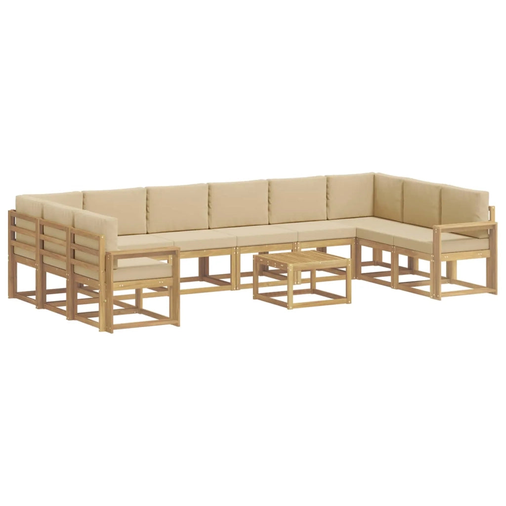 Set di divani da esterno 11 pz Bianco e Beige 3388332