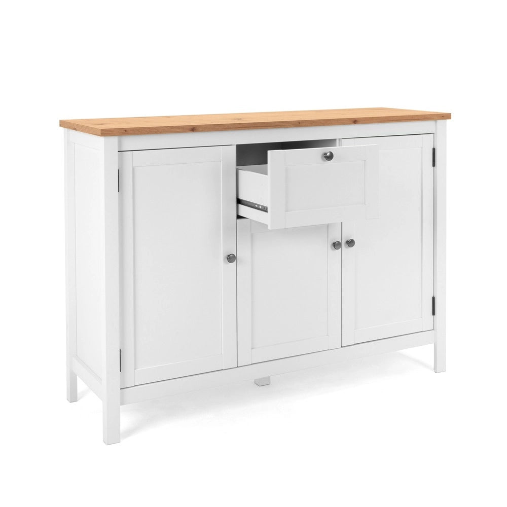 Madia Bergen57 bianco 3 ante e 1 cassetto e top artisan rovere 120 cm