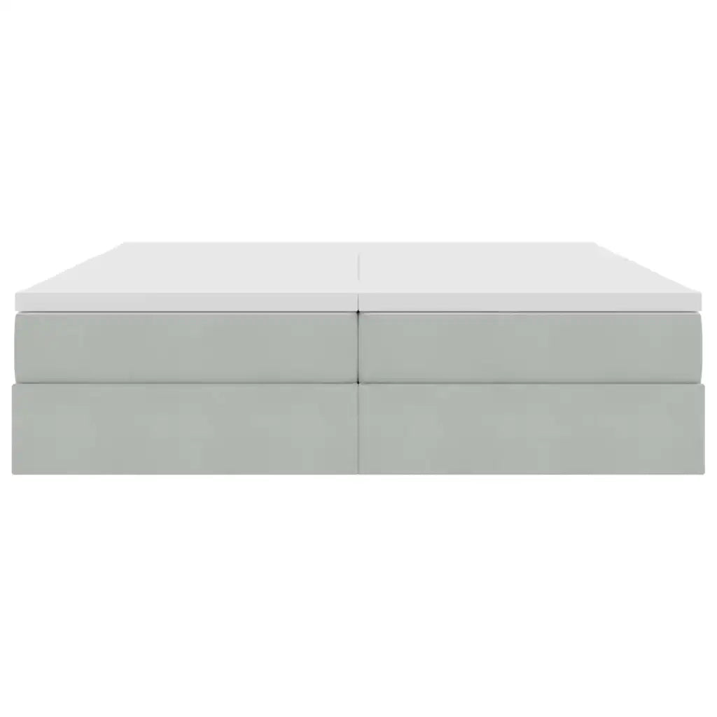 Letto con contenitore e materasso Grigio chiaro 180 x 200 cm