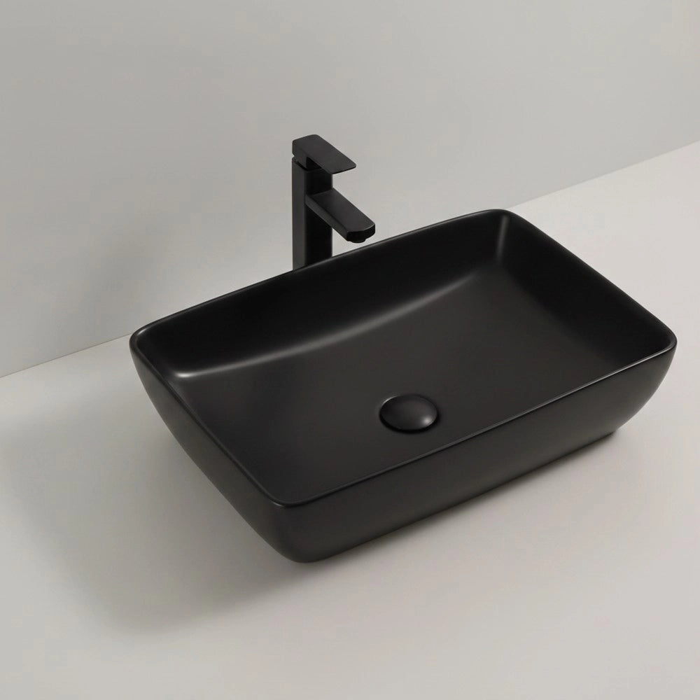 Lavabo da appoggio 9440B in ceramica 59x40x14.5 cm nero opaco