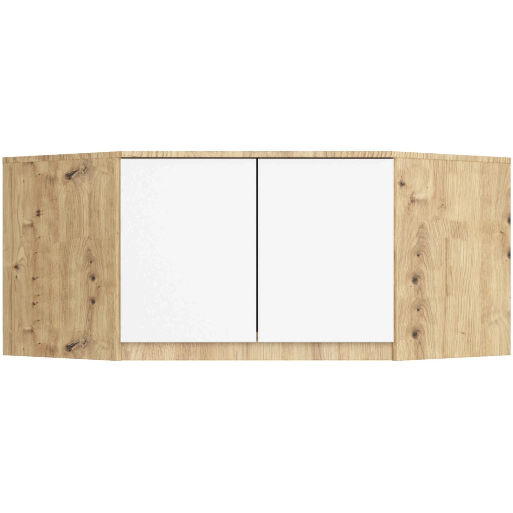 Sopralzo per armadio AKORD S100 Quercia Artisan 100 cm 2 ante inserto frontale Bianco100x50x55 cm