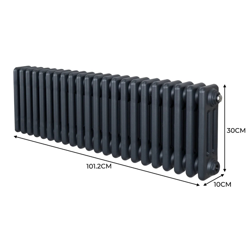 Termosifone Radiatore a 3 colonne per riscaldamento centralizzato Grigio Antracite 300 x 1012mm