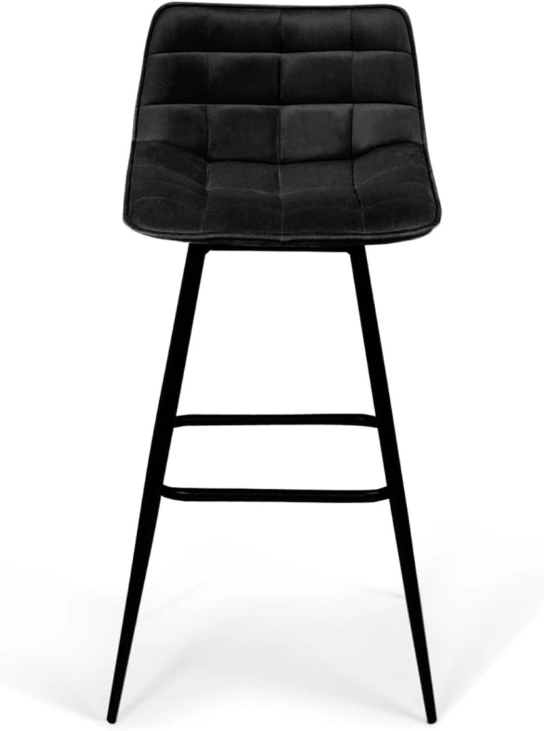 Set di 2 sgabelli da bar MADY in velluto nero