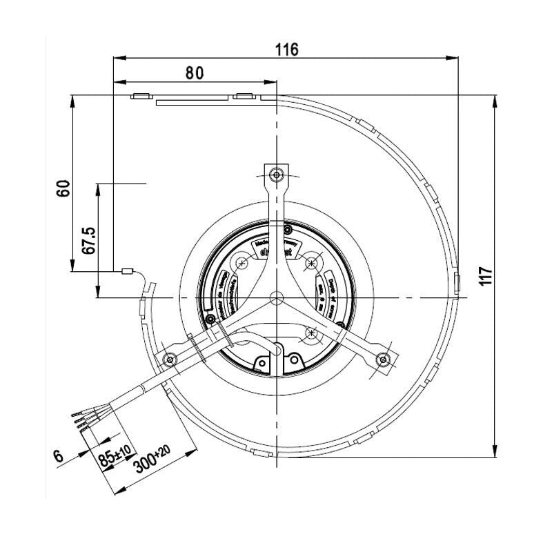 Ventilatore centrifugo per stufa a pellet 85 W - EBM D2E120 AA01-04 - 390 m³/h EDILKAMIN, MCZ, Cola