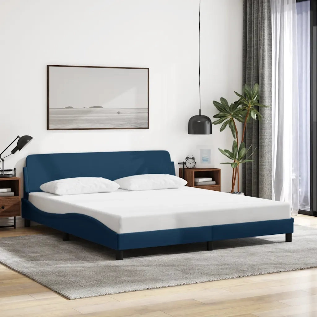 Giroletto con Testiera Dover Blu 180x200 cm Tessuto 373231