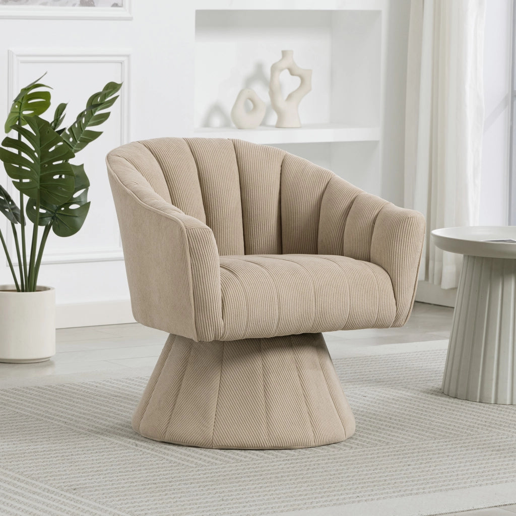 Sedia Girevole Ergonomica con Braccioli ¨C MINIMAL ¨C Tessuto Khaki, Design Moderno