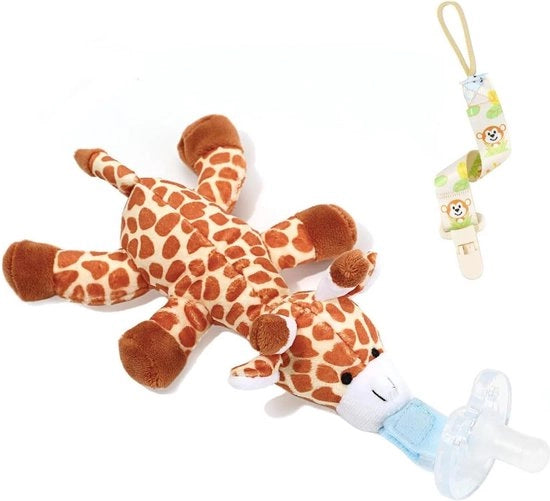 Oggetto per tenere il biberon con animale di peluche staccabile per bambini di 3-36 mesi - Clip per biberon carino e comodo