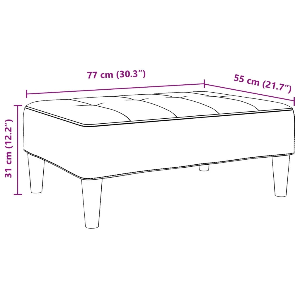 Poggiapiedi Grigio Scuro 77x55x31 cm in Velluto