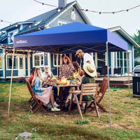 Gazebo pieghevole blu, 2,5 x 2,5 x 2,7 m con chiusura centrale, Tenda per fiere eventi mercati