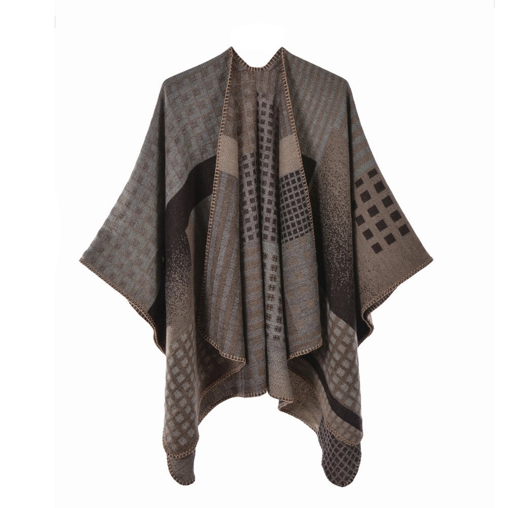 Sciarpa da donna double-face, scialle caldo e spesso in jacquard in stile europeo e americano.