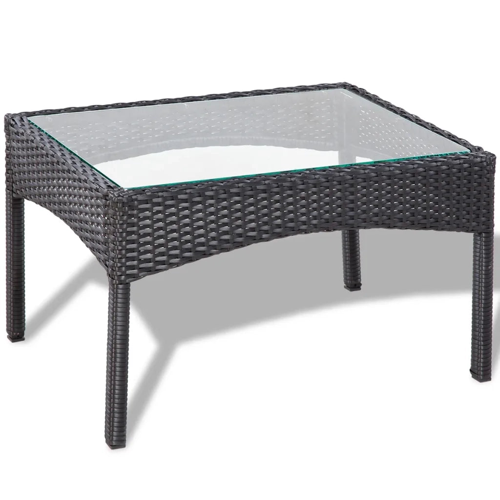 Set Divani da Giardino 4 pz con Cuscini in Polyrattan Nero cod mxl 39502