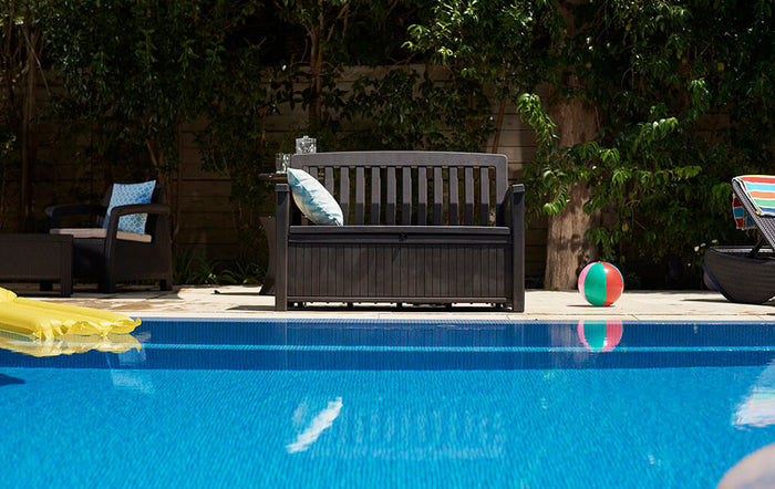 Panchina Contenitore da Giardino 132x89x61,2 cm in Resina Keter Patio Bench Antracite