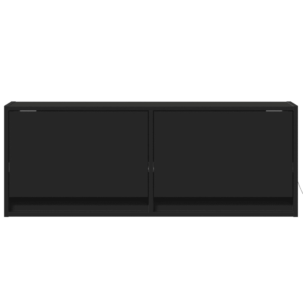 Mobile TV a Parete con Luci LED Nero 100x31x35 cm 852363