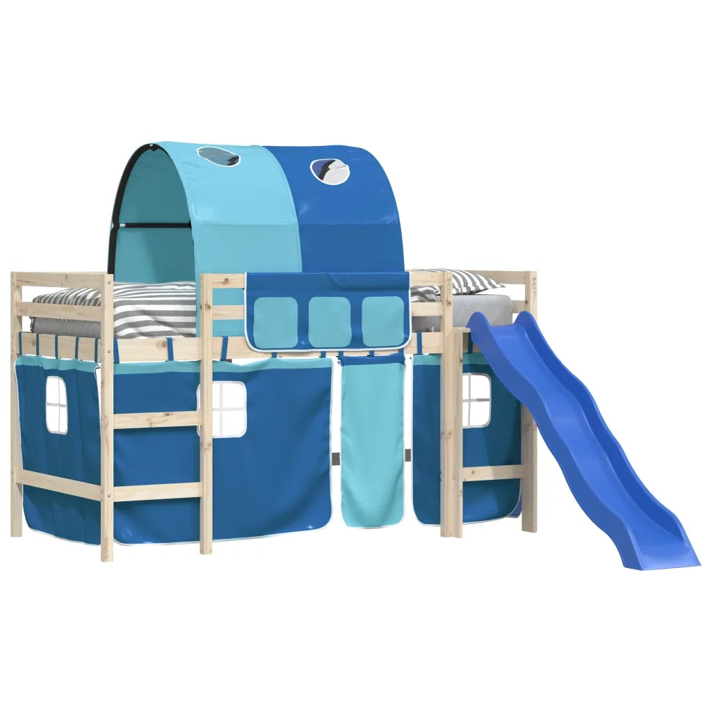 Tende per Letto a Soppalco con Tunnel Blu in Poliestere 835917